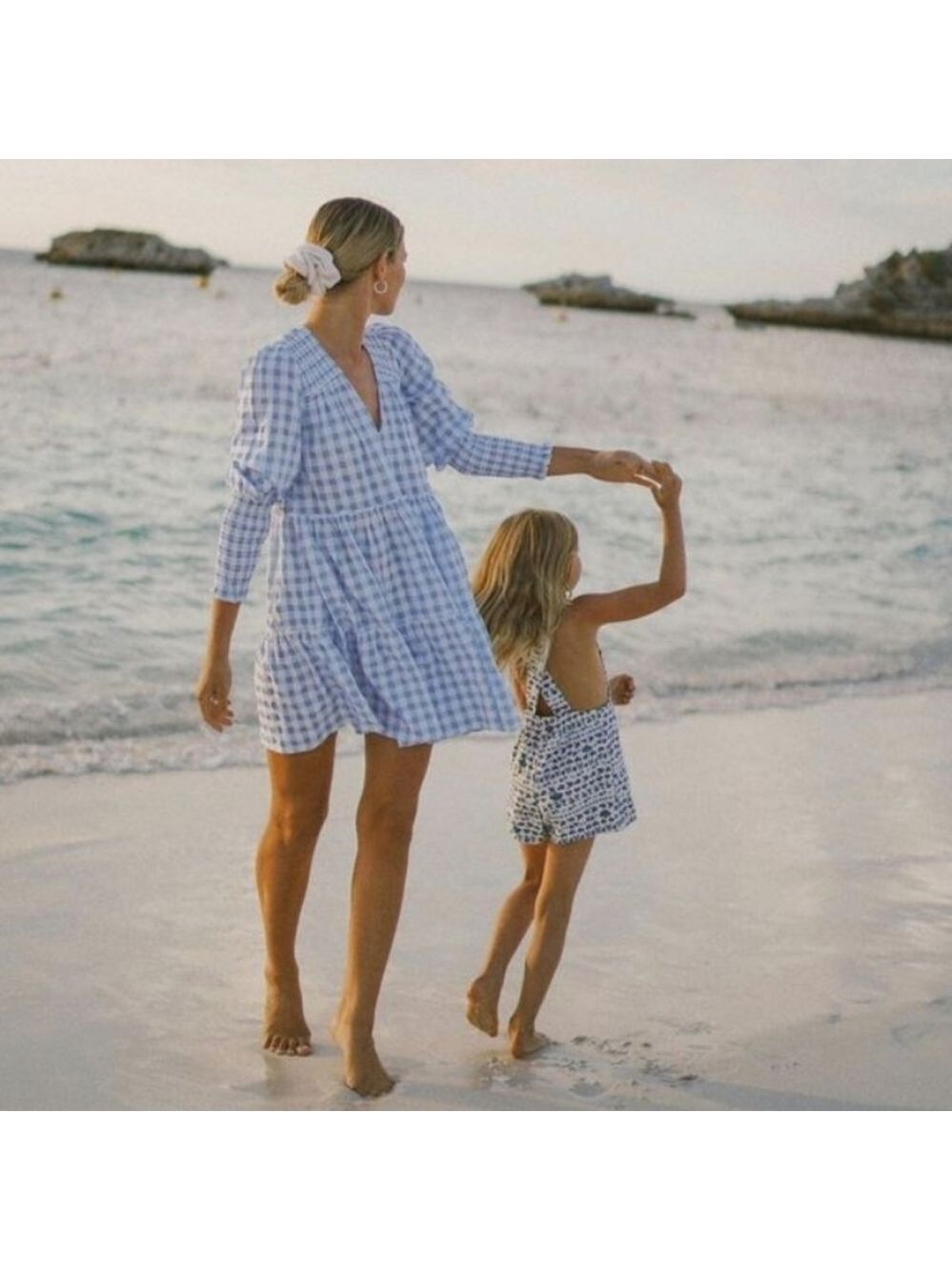 Steele the Label Anika Gingham Plaid Sky Check Dress
